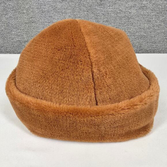 AH TANG TAILOR UNISEX BROWN FAUX FUR WINTER HAT – ROLLED BRIM, ONE SIZE - Picture 4 of 9